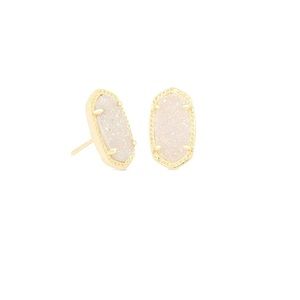 Kendra Scott Ellie Gold Stud Earrings in Iridescent Drusy